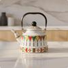 Glossy Enamel Tea Kettle | Compact, EnamelonSteel Kettle, for Kitchen 1.1L Wheat Ear