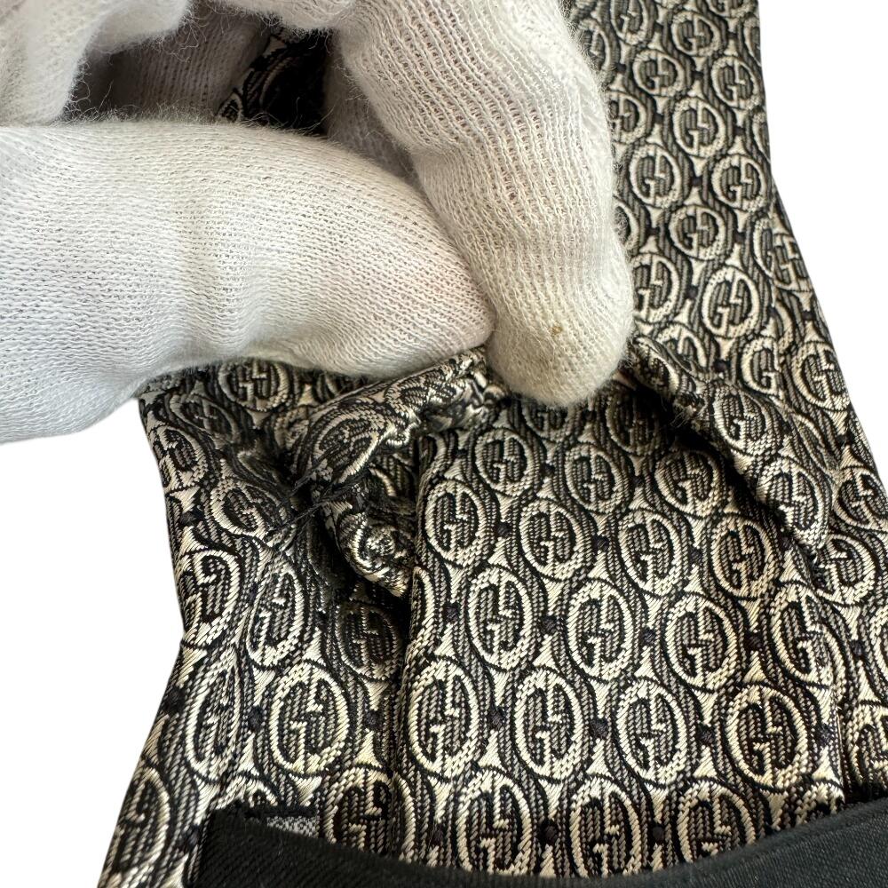 GUCCI GG pattern silk tie black silk Used