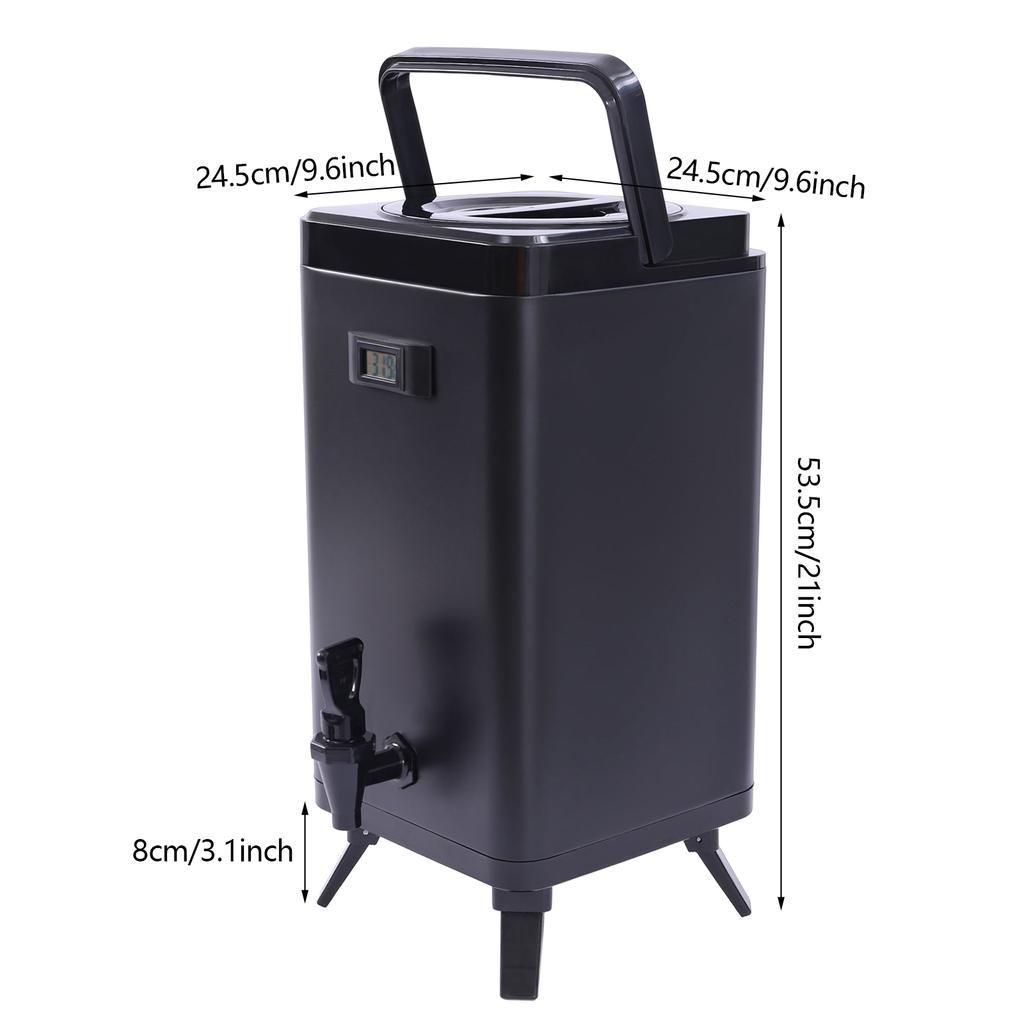 12L Insulated Beverage Dispenser with Tap, 24H Hot Cold Thermos, Stainless Steel Large Drink Container for Party, Wedding, Cafe