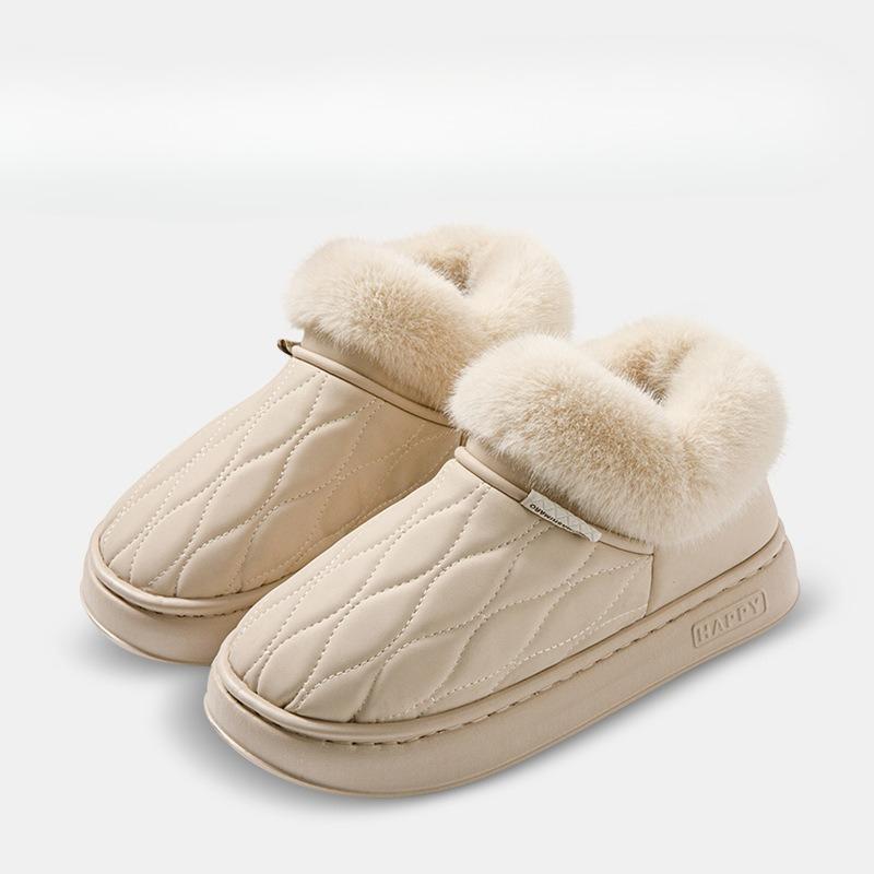 

Женские толстые, плюшевые водонепроницаемые и теплые домашние тапочки для мужчин Fits 37-38 бежевый