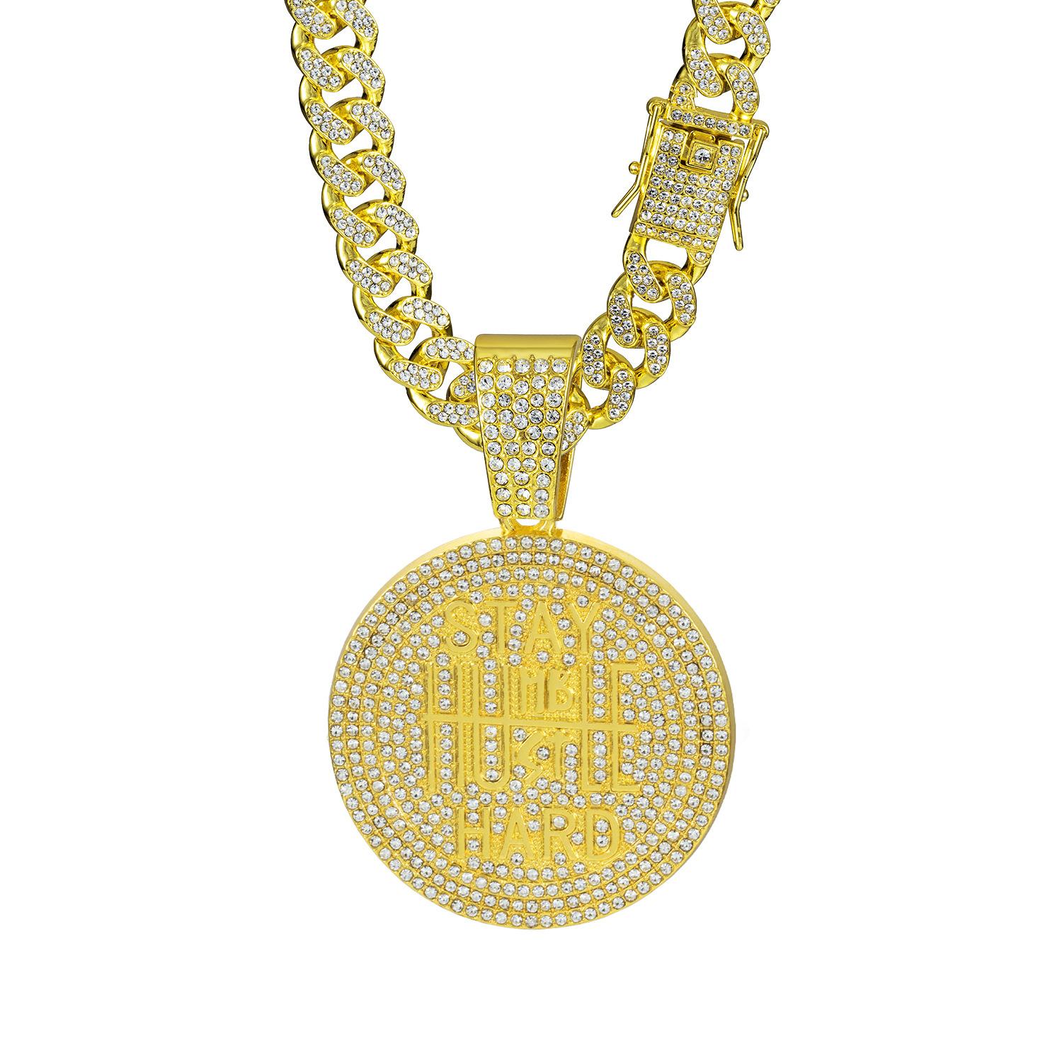 American Hip-hop Label English Letter Cuban Necklace Pendant, Trendy and Fashionable Men s Accessories in Stock 50cm
