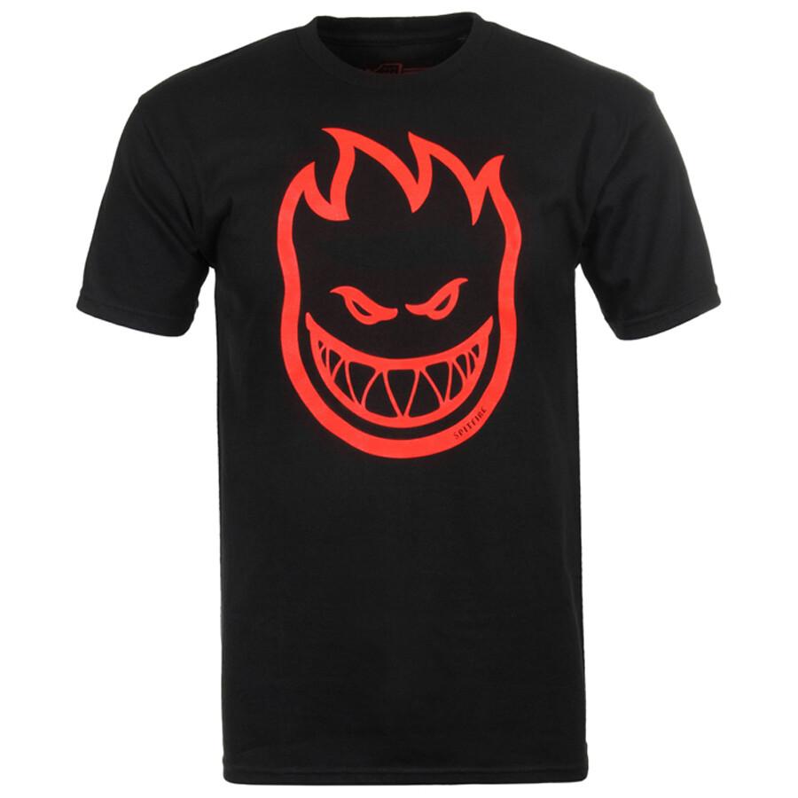 Spitfire Wheels BIGHEAD LOGO Skateboard T Shirt BLACK w/RED Print Unisex T-Shirt S