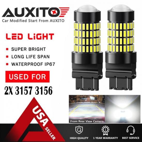 AUXITO 2X 3157 3156 T25 Back Up Reverse Light White LED Tail Bulb 102SMD EA
