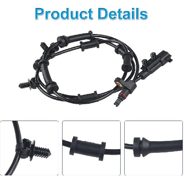 2 Pcs ABS Wheel Speed Sensor Compatible with Jeep Wrangler 3.6L 3.8L 2007 2008 2009 2010 2011 2012 2013 2014 2015 2016 2017, Replacement for