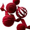 8CM Red Christmas Tree Ornament Ball with Print Design