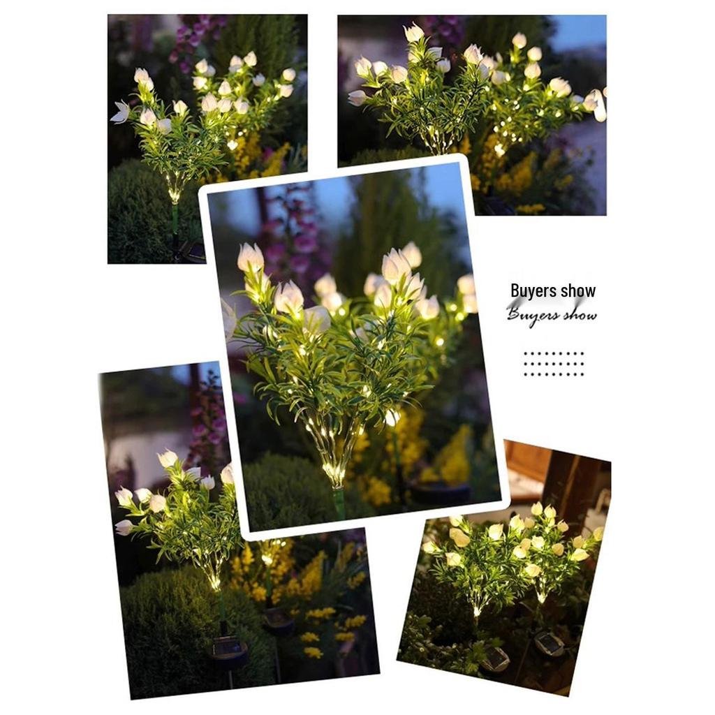 Solar LED Gardenia Light: Waterproof Outdoor Lawn Decoration with Ground Stake