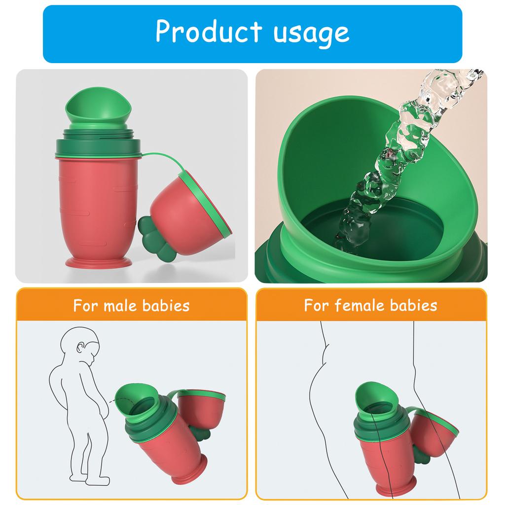 Tragbares Urinal für Kleinkinder, Jungen und Mädchen, Notfalltoilette, Pinkelbecher, Kleinkind-Töpfchentrainingsurinal für Autoreisen und Camping