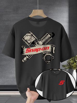 Tendencia Retro Camiseta de Algodón Estampada de Manga Corta Holgada Cuello Redondo Top de Alta Calidad Uso Diario Tops High Street Streetwear Unisex