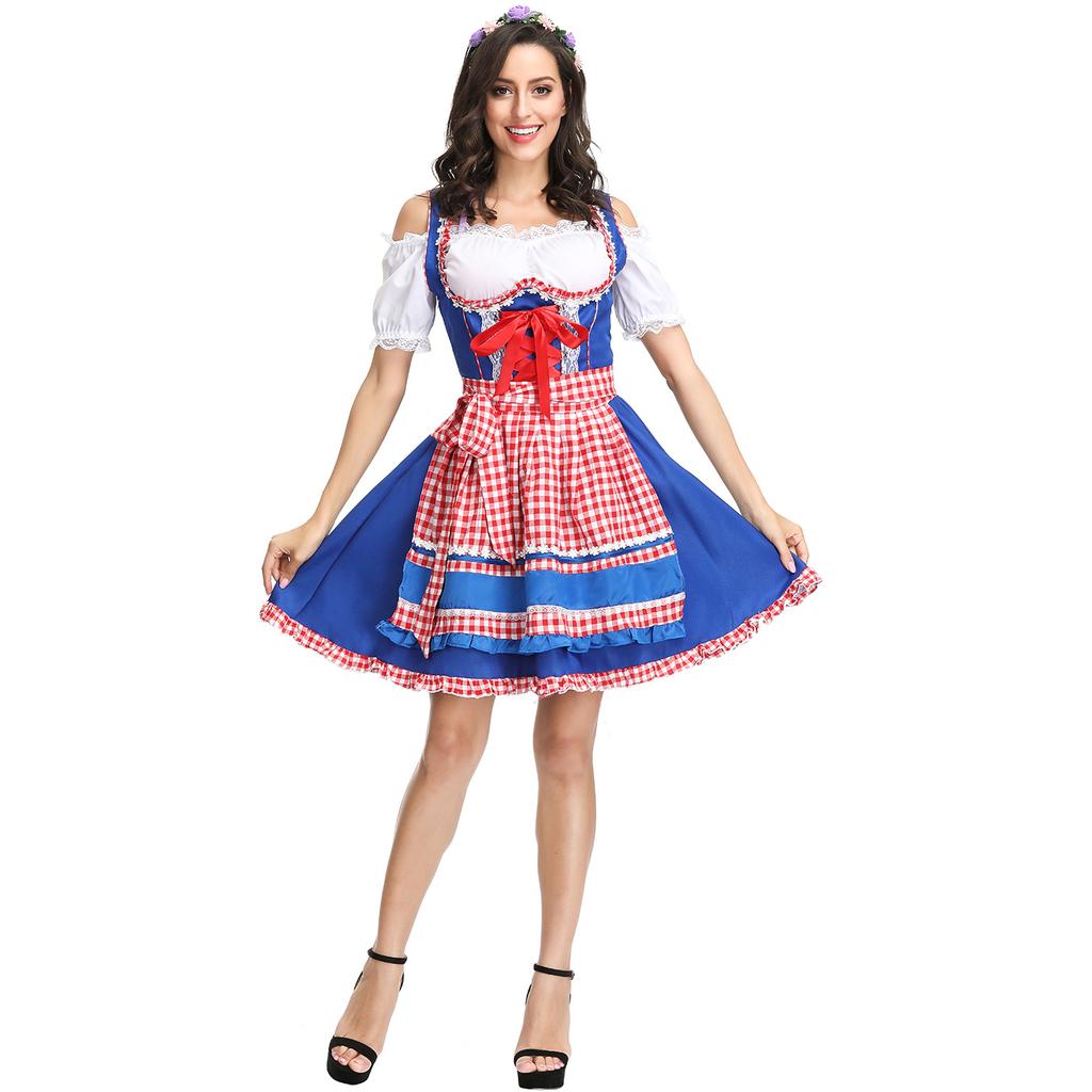 Large size German Munich Oktoberfest sexy maid costume, women's festival maid stage performance costume