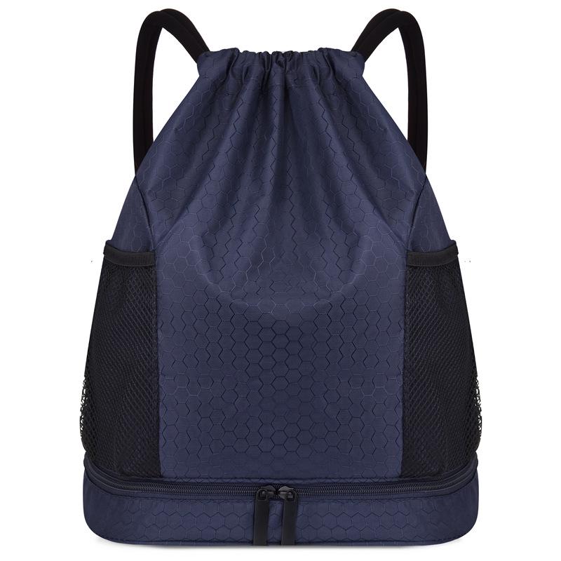 Wet & Dry Separation Waterproof Sports Drawstring Backpack with Double Shoulder Straps for Outdoor & Fitness Activities