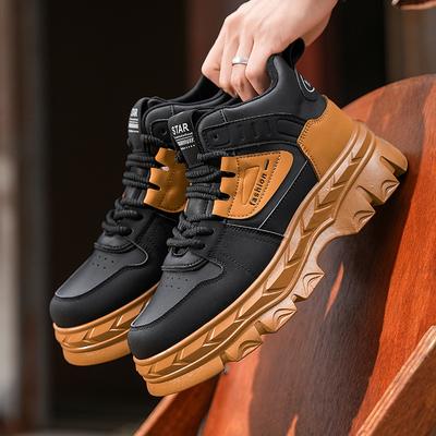 Trendige Herrenschuhe Herbststil Britische Mode Retro Kontrastierend Lässig Verschleißfest Herren Neu Dickbesohlt Arbeitsschuhe 2024