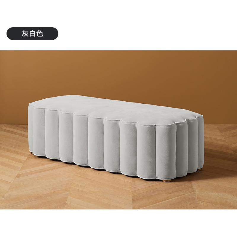 Nordic Flannel Shoe Changing Stool American Leisure Sofa Ottoman Living Room Furniture Luxury Sofa Bench
