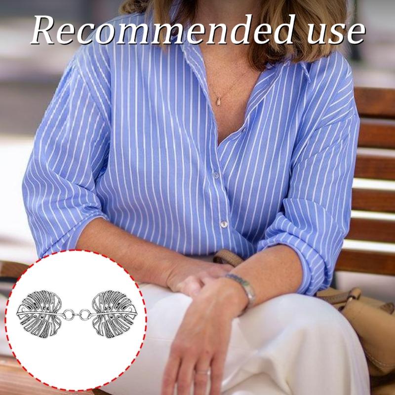 Vintage Sweater Clip Elastic Chain Clip Business Meeting Jewelry Alloy Texture Clothing Jewelry for Fashionable Women