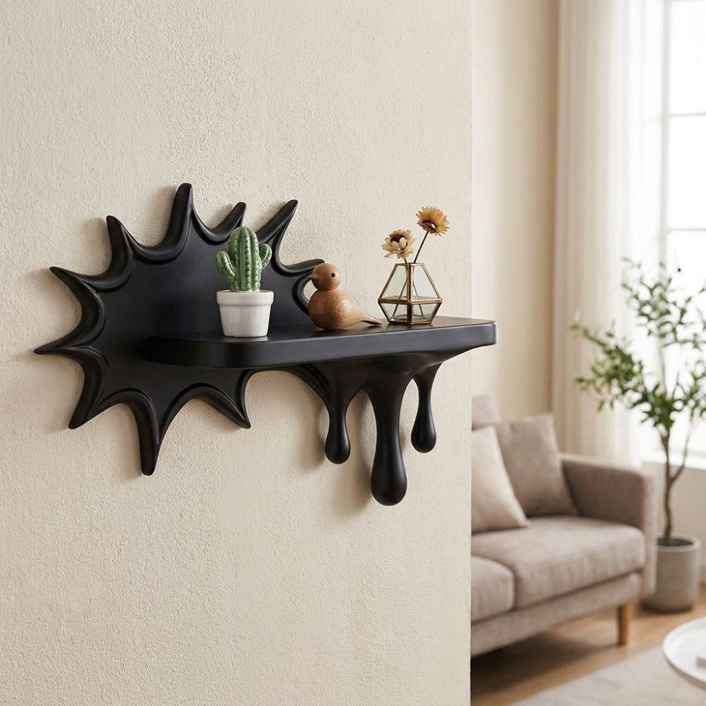 3D Printed Floating Wall Stand Irregular Shape Wall Storage Shelf Melting Display Rack  Bedroom