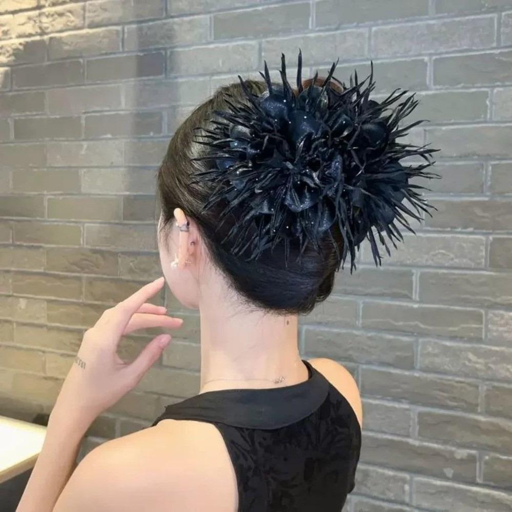 

Large Size Hair Claw Hairpin Vintage Style Hair Accessories New Flower Hair Clips Women чёрный