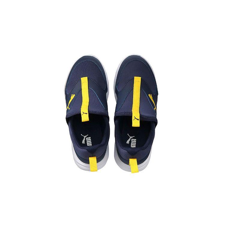 Puma Fun Racer Slip On Durable Support Lightweight Low Top Kids Running Shoes Kids Running Shoes Blue Yellow 193668-03