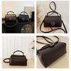 Lychee Pattern Metal Square Buckle Handbag Women's Shoulder Bag