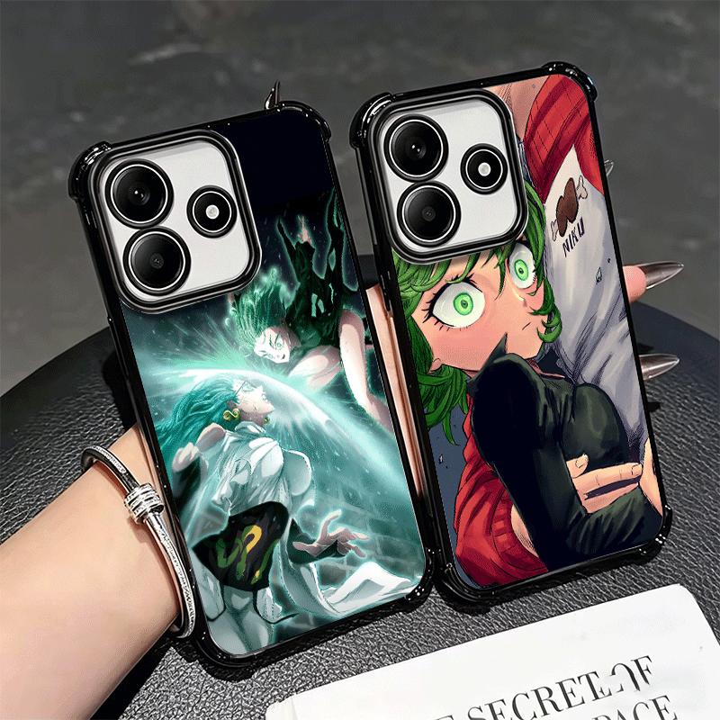 One P-Punch-Mans Tatsumaki Soft Phone Case For Xiaomi Redmi Note 14 15 Pro Plus 13 12 11S 11T 5G 10 9S 9 Plating Anti-Fall Funda