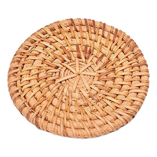 Handwoven Coir Tea Coaster Heat-Resistant Natural Bristle Mat for Teapot Cups Rustic Palm Fiber Pad for Tea Ceremony Absorbent Eco-Friendly