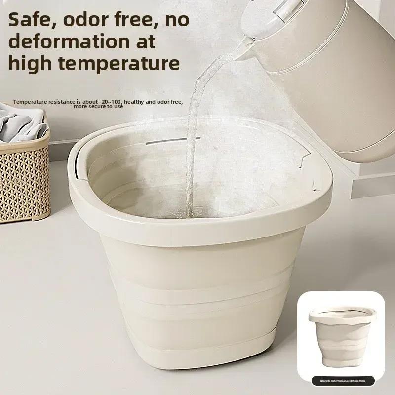 Multifunctional Folding Bucket 5/10L Portable Outdoor Fishing Bucket Compact Thickened Collapsible Wash Basin