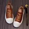 Bo Wei Spring Summer Leather Board Shoes Men'S Lace-Up Trendy Shoes Round Head Casual Leather Shoes British Fashion Trend Men'S Shoes