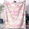 Cartoon Sanrio Group Small Cover Blanket Soft Comfortable All Season Bed Bedroom Dorm Sofa Office Car Lunch Camping Nap Gift