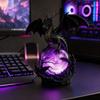 Dragon Faux Crystal Ball Lamp, Gothic USB Night Light, Dark Fantasy Resin Decor for Desk Bedroom, Halloween Gift for Gothic Lovers
