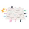 Baby Tags Security Blanket Soft Cotton Cute Cloud Pattern Soothe Sensory Blanket with Teething Relief Toy