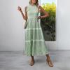 Summer 2026 Middle East High-End Lace Trim Patchwork Maxi Slip Dress with French Stripes