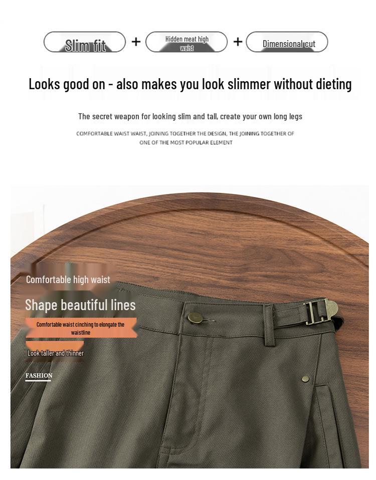 Women's High-Waisted Wide-Leg Cargo Pants – New 2026 Spring & Autumn Style, Loose, Slimming, Casual Fit.