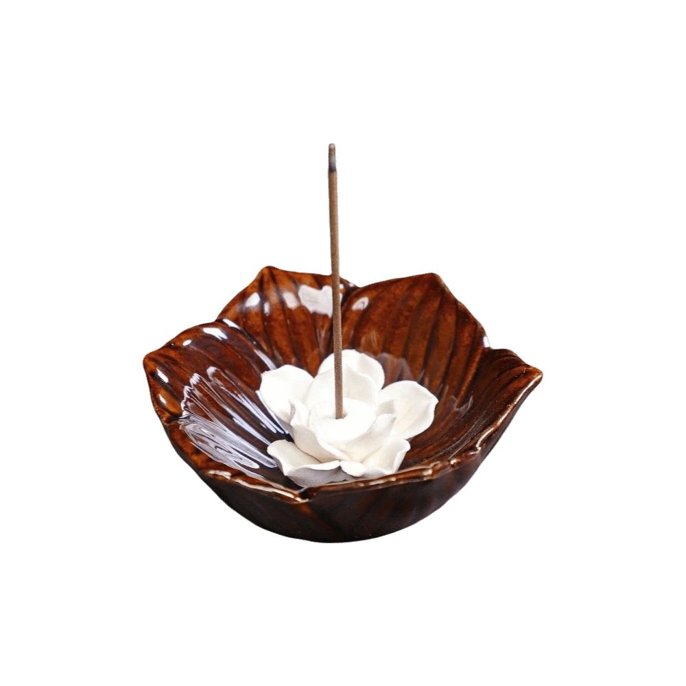 Ceramic Incense Burner Flower Design Incense Burning Tray Incense Stick Holder  Home Decor