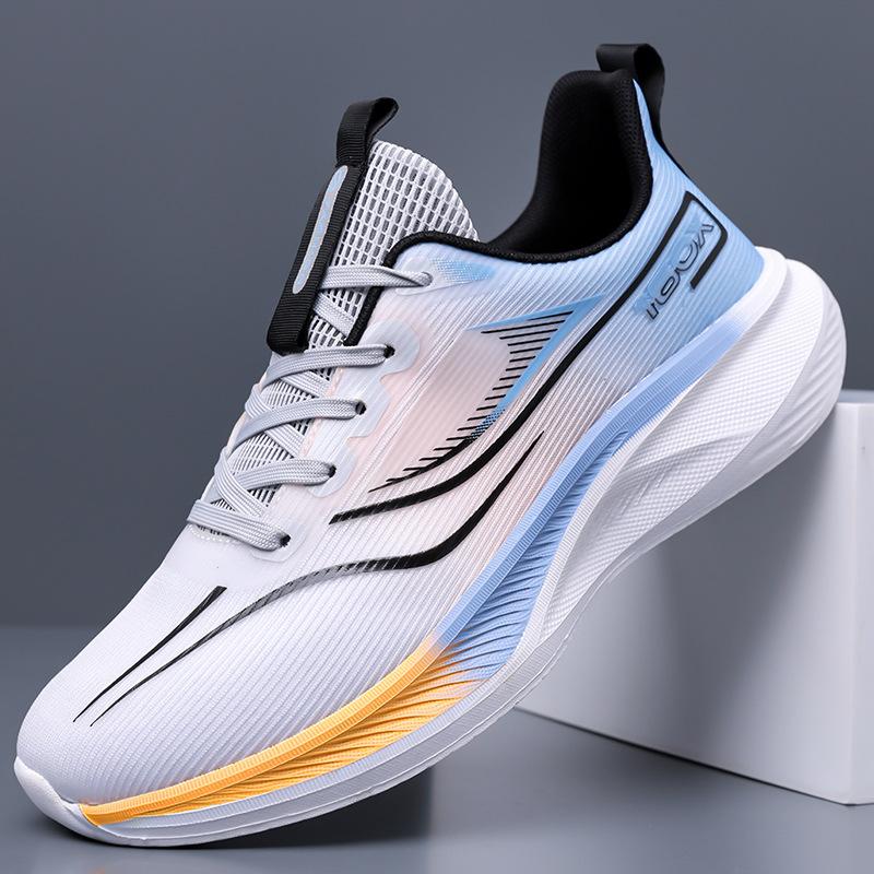 New Men's Breathable Mesh Sneakers Summer Casual Lace Up Walking Comfortable Tennis Footwear Soft Sole Jogging Vulcanized Shoes