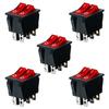 5 шт. KCD6 6PIN 16A 250V 20A 125V двойной красный выключатель света кулисный переключатель 4p ВКЛ-ВЫКЛ KCD6 выключатель питания лодки 2*SPST