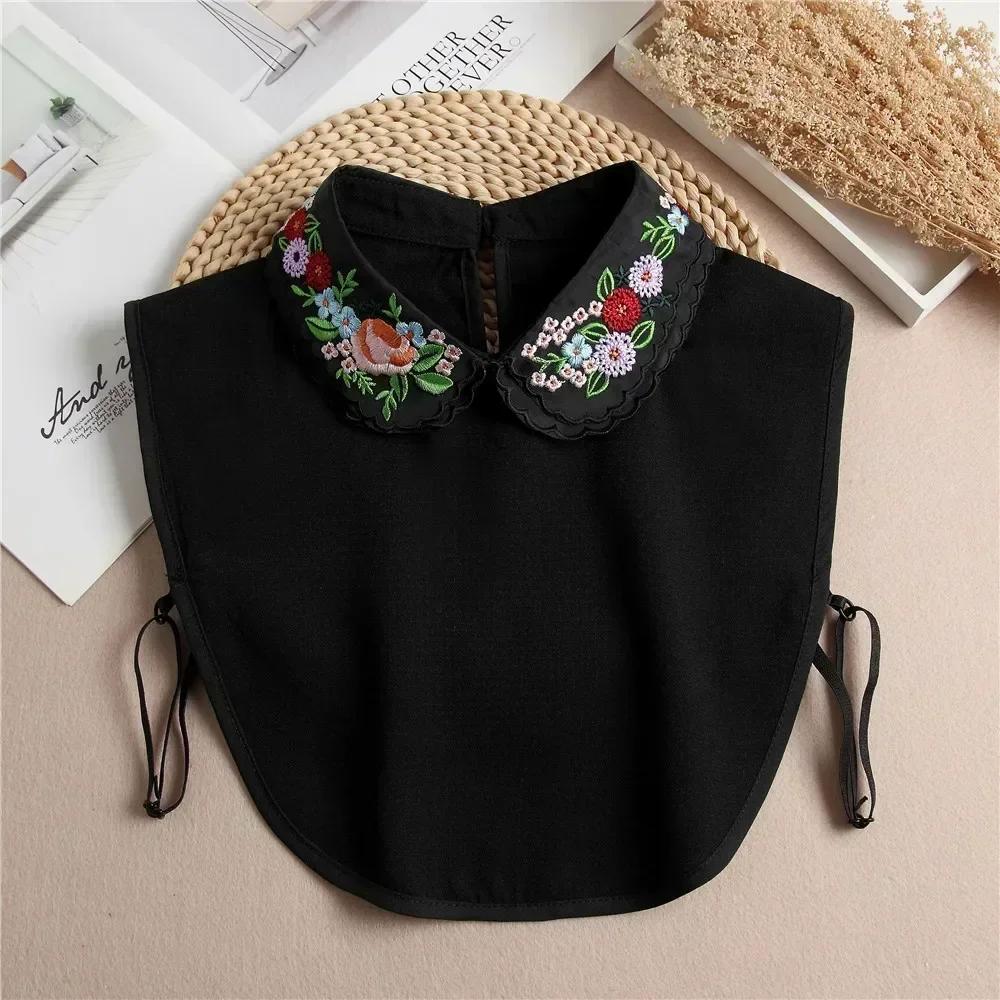 Damen Spitze Abnehmbarer Kragen Vintage Einfarbig Falscher Kragen Revers Bluse Top Verstellbar Frauen Damen Falscher Blusenkragen