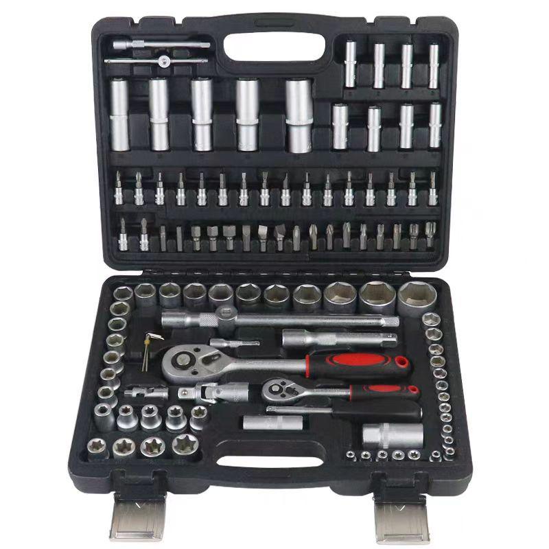 53-Piece Hex & Phillips Screwdriver Set with Ratchet Wrench & Socket Tool for Car & Motorcycle Repair