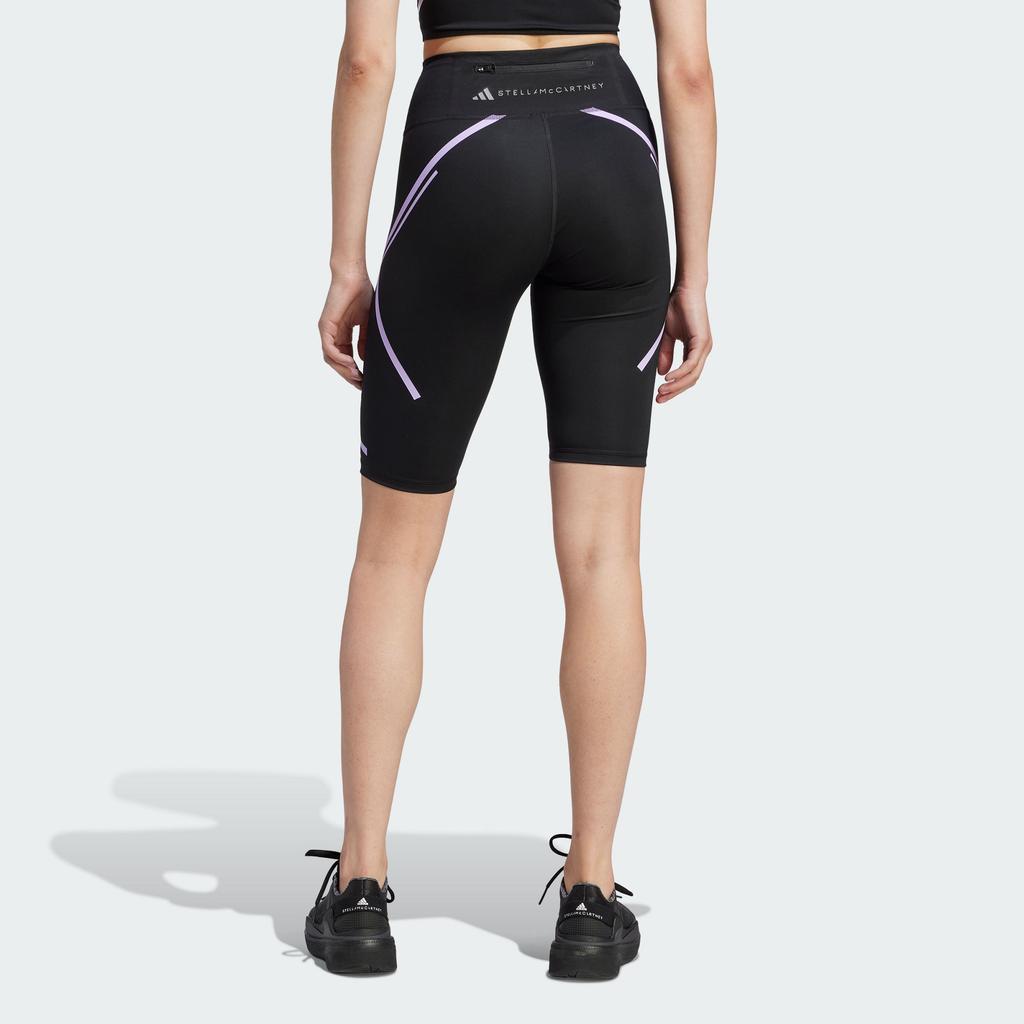 Adidas X Stella McCartney Letter Logo Print Colorblock Fitness Shorts Women Bottoms Black IB6804