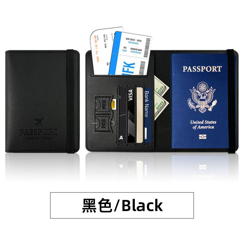 Multi-card Strap Passport Protection, This Set of Pu Thickened Leather Passport Clip Can Be Determined LOGO Leather Passport Bag