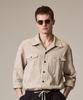 Laijeuaenbillou Utility Overshirt Linen Stripe