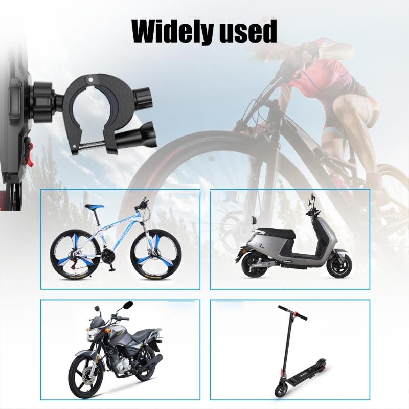 Motorcycle Phone Mount with 360 Degree Rotation Secure Auto Shrink Grip Easy Installation Attachment for Navigation Rack