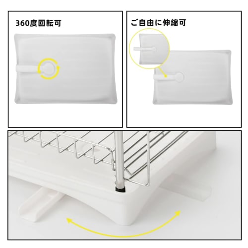 Stainless Steel Dish Drainer, 2-Tier, Rust-Proof, Automatic Drainage, Dish Drainer, Dish Rack, Plate Holder, Pot Lid Stand, Chopstick Holder, Cutting