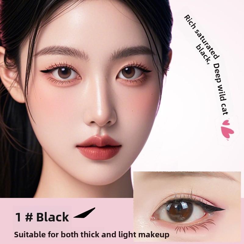 Rotate Eyeliner Stamp Integrated Black Brown Dual-Tip DIY Eyeliner Wing Stencil Waterproof Smudge-Proof Longwear Liquid Pen