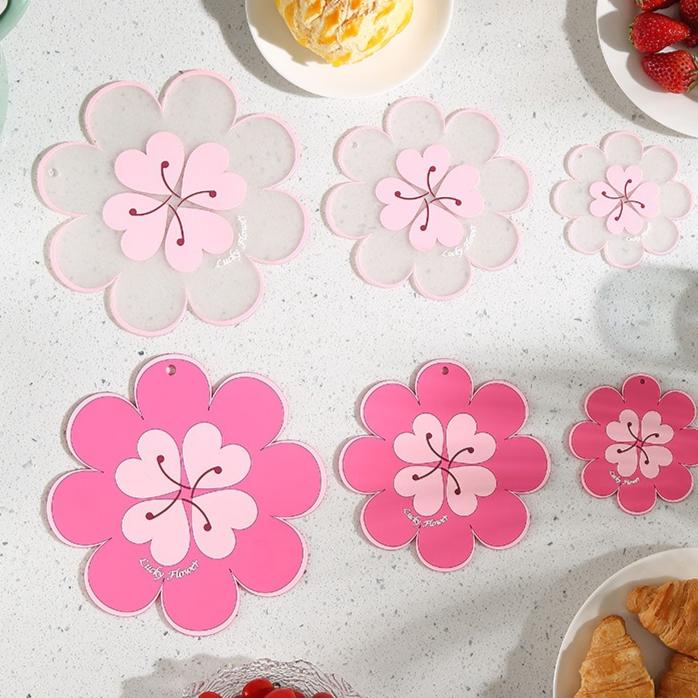 Creative Flower Insulation Pads Thick Anti Slip Wear-resistant Placemat Anti Scalding Household Mats Adsorption Wall Decoration