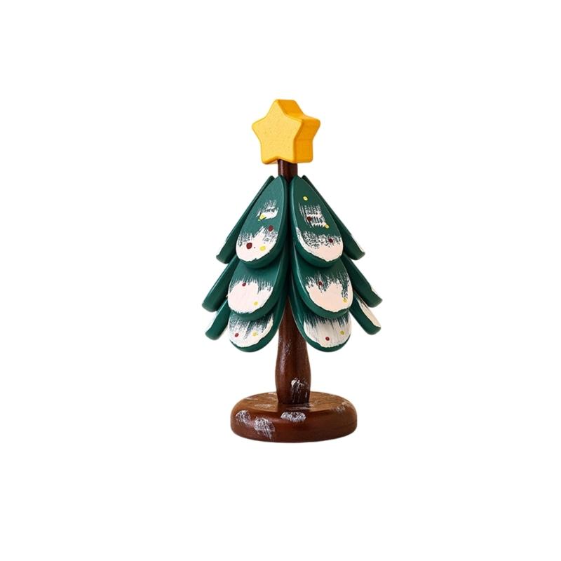 Wood Trivet Coasters Set Christmas Tree Shape Thermal Insulation Mats Kitchen Dining Table Pad Decoration Accessory