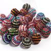 5pcs 20mm Rhinestone Resin Ball Beads Colorful Stripe Round Loose Beads For Jewelry Making DIY Bracelets Phone Chain Keychain