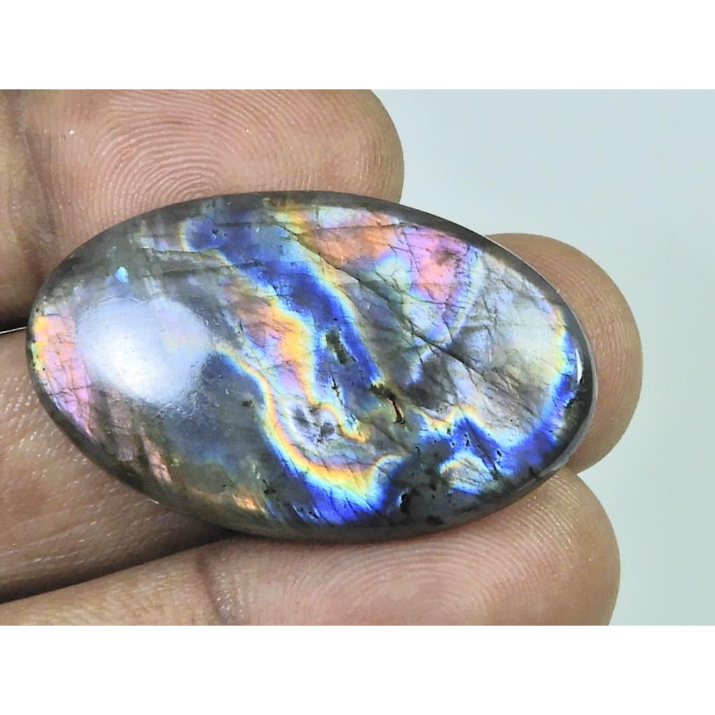 

22X38X05MM Natural Purple Labradorite Spectrolite Oval Loose Gemstone 46Cts. D-436