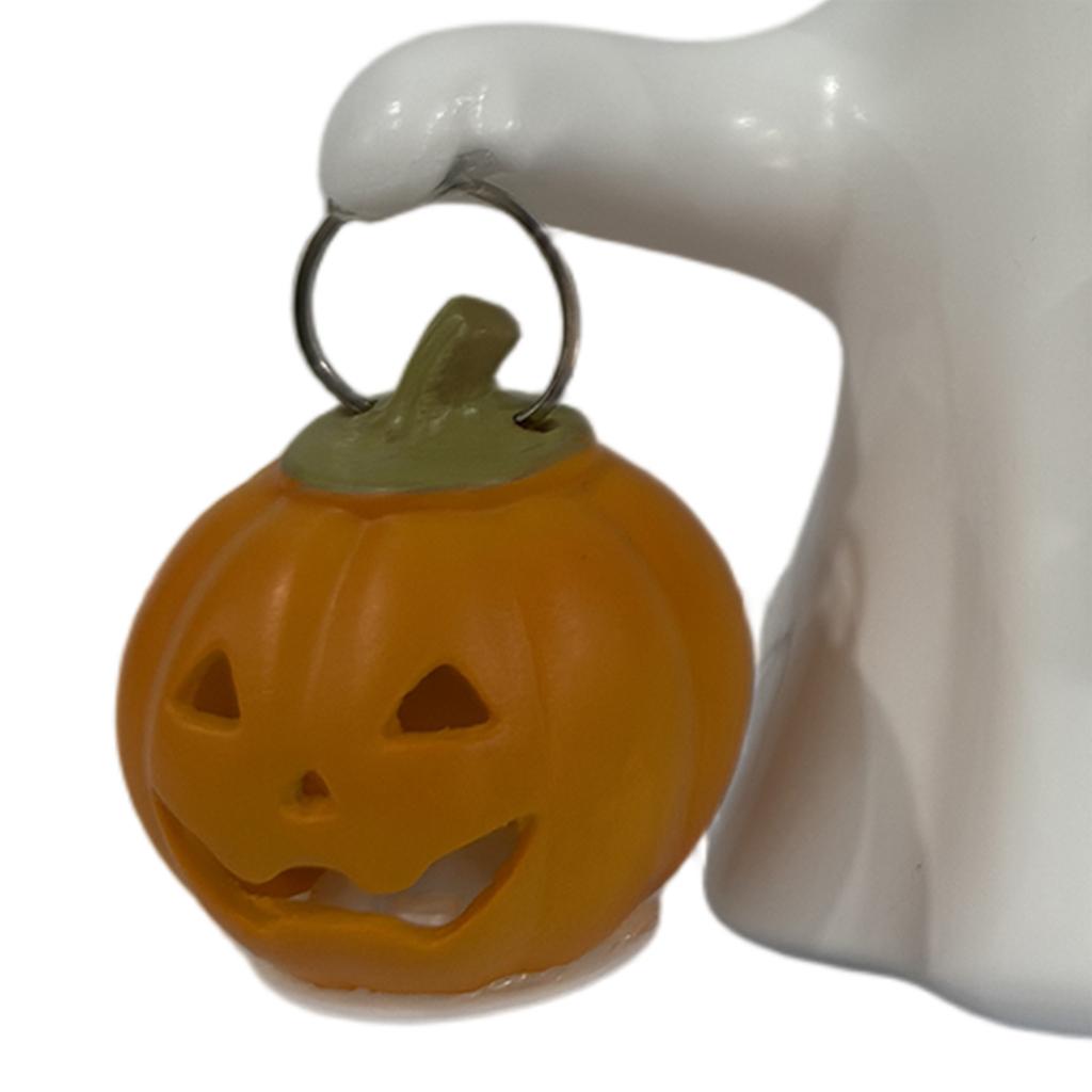 Halloween Pumpkin Ghost Coffee Night Light Cute 3D LED Spooky Ghost Statue Lamp Halloween Ghost Night Lamp for Home Decor