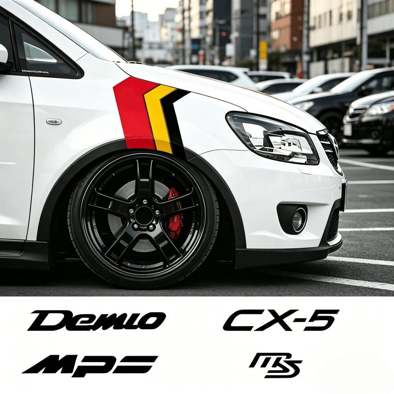 Side Body Decorative Stickers Set For Mazda MPS CX5 CX3 CX8 MS Demio Atenza Axela Fender Racing Style Weatherproof Vinyl Decals
