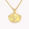 Nidin New Fashion Lucky Shell Shape Inlaid Pearl Crystal Zircon Pendant Necklace For Women Female 4 Styles Choice Jewelry Gifts