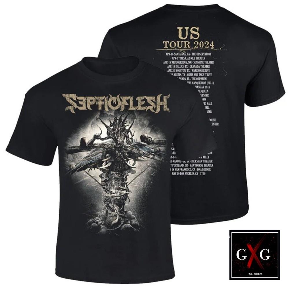 SEPTICFLESH cd lgo A DREADFUL MUSE US TOUR Officl SHIRT XL New modern primitive Unisex T-Shirt S