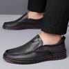 Men's Lightweight British Style Leather Slip-On Shoes - Versatile, Casual, Comfortable